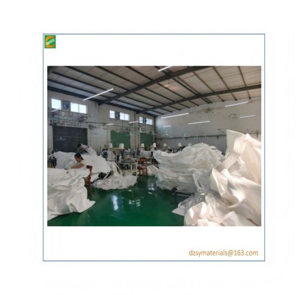 four lifting rings for material feeding and discharging, with tonnage and bag packaging.
